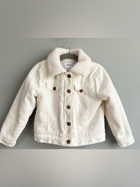 Old Navy Unisex Cream Corduroy Sherpa Jacket